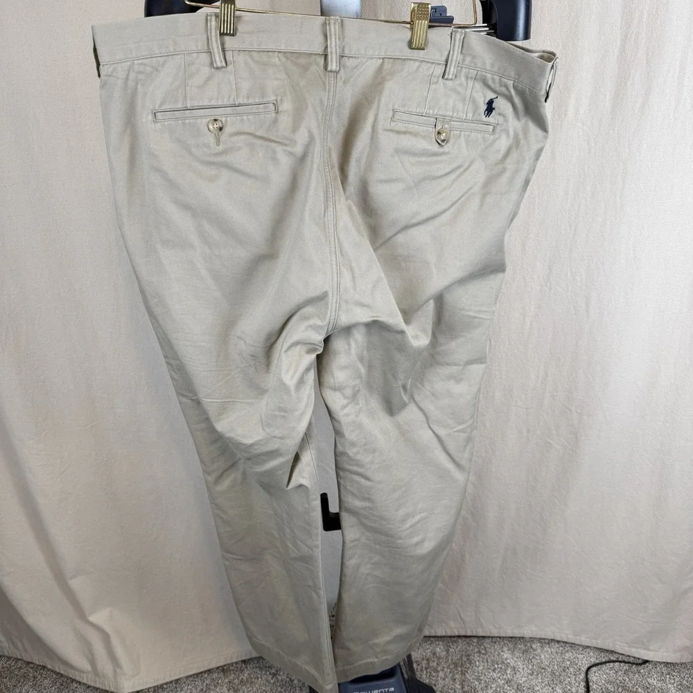Polo Ralph Lauren Classic Fit Cotton Men's Khaki 40x30 Flat Front Straight Leg